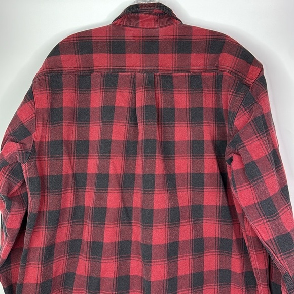 Vintage Carhartt Red Plaid Heavy Long Sleeve Button Up Shirt Size Large - Picture 5 of 12